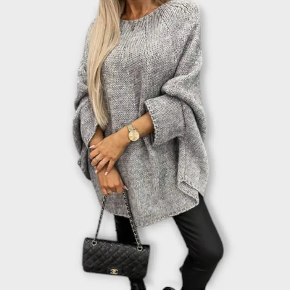 Lola – Pullover Estilo Acogedor y Chic - Grau / S - Suéteres & Cardigans
