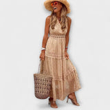 Lola – Vestido Elegancia Boho Chic - Khaki / S - Vestidos
