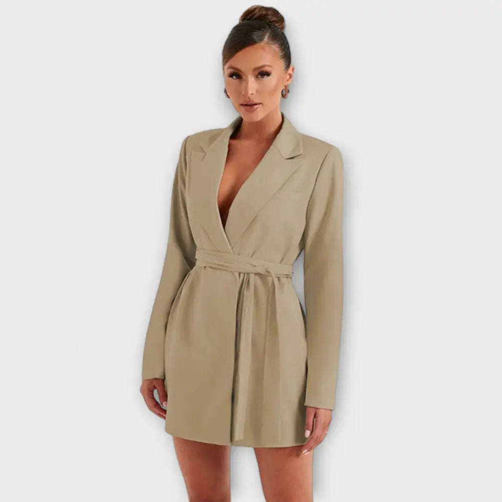 Lucía – Vestido Chic de Noche Elegante - Khaki / S - Vestidos