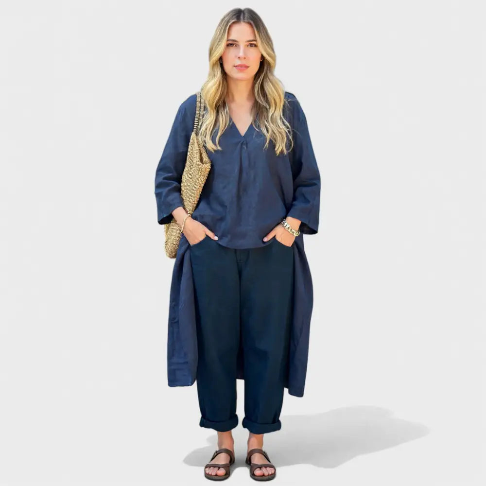 Luzia – Conjunto Fresco y Elegante para el Verano - Azul marino / S - Vestidos