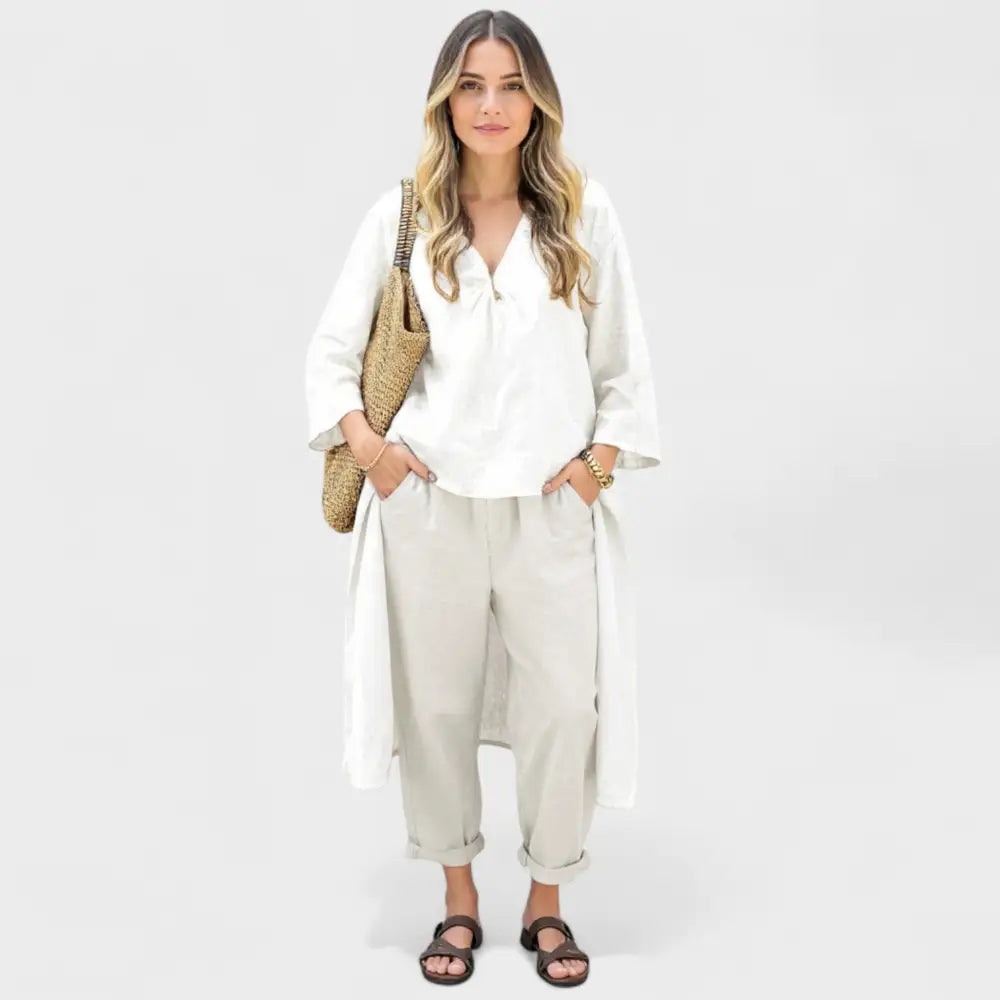 Luzia – Conjunto Fresco y Elegante para el Verano - Blanco / S - Vestidos