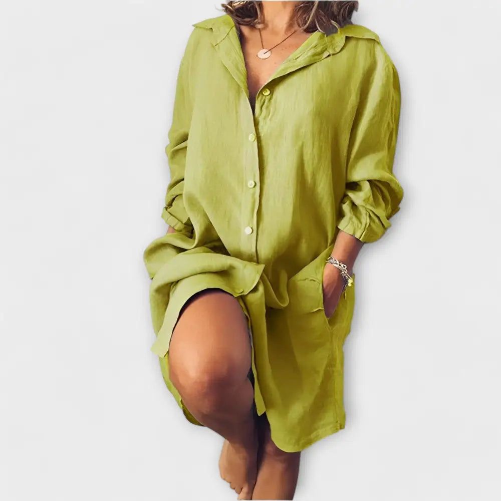 María – Blusa Clásica con Toque Chic - Gelb / S - María – Blusa Clásica con Toque Chic > Blouses > >