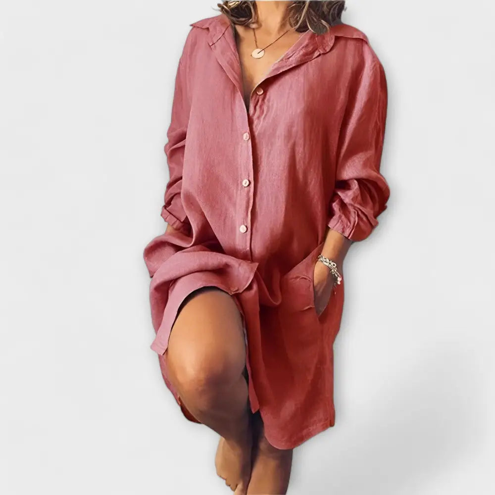 María – Blusa Clásica con Toque Chic - Rosa / S - María – Blusa Clásica con Toque Chic > Blouses > >