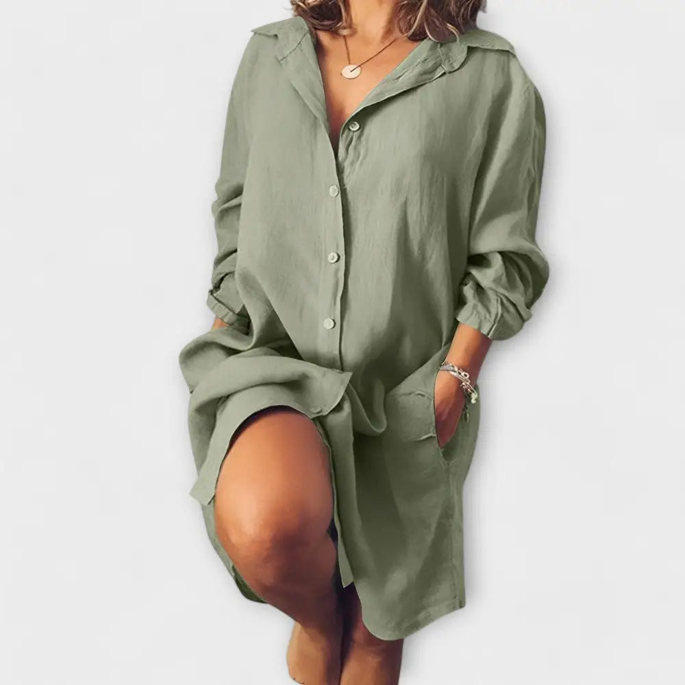 María – Blusa Clásica con Toque Chic - Verde / S - María – Blusa Clásica con Toque Chic > Blouses > >