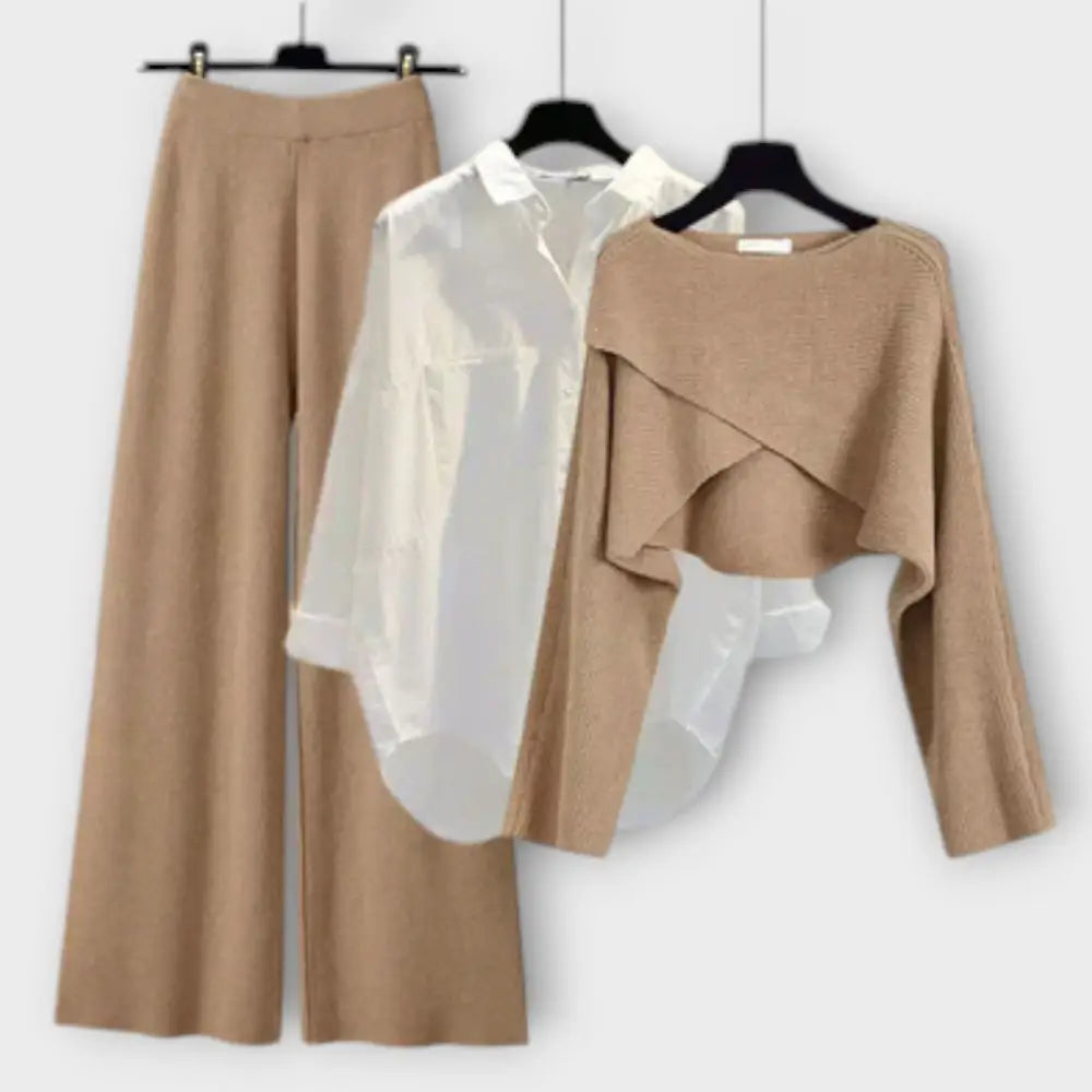 María – Conjunto Comodidad y Estilo Atemporal - Braun / S - CONJUNTOS