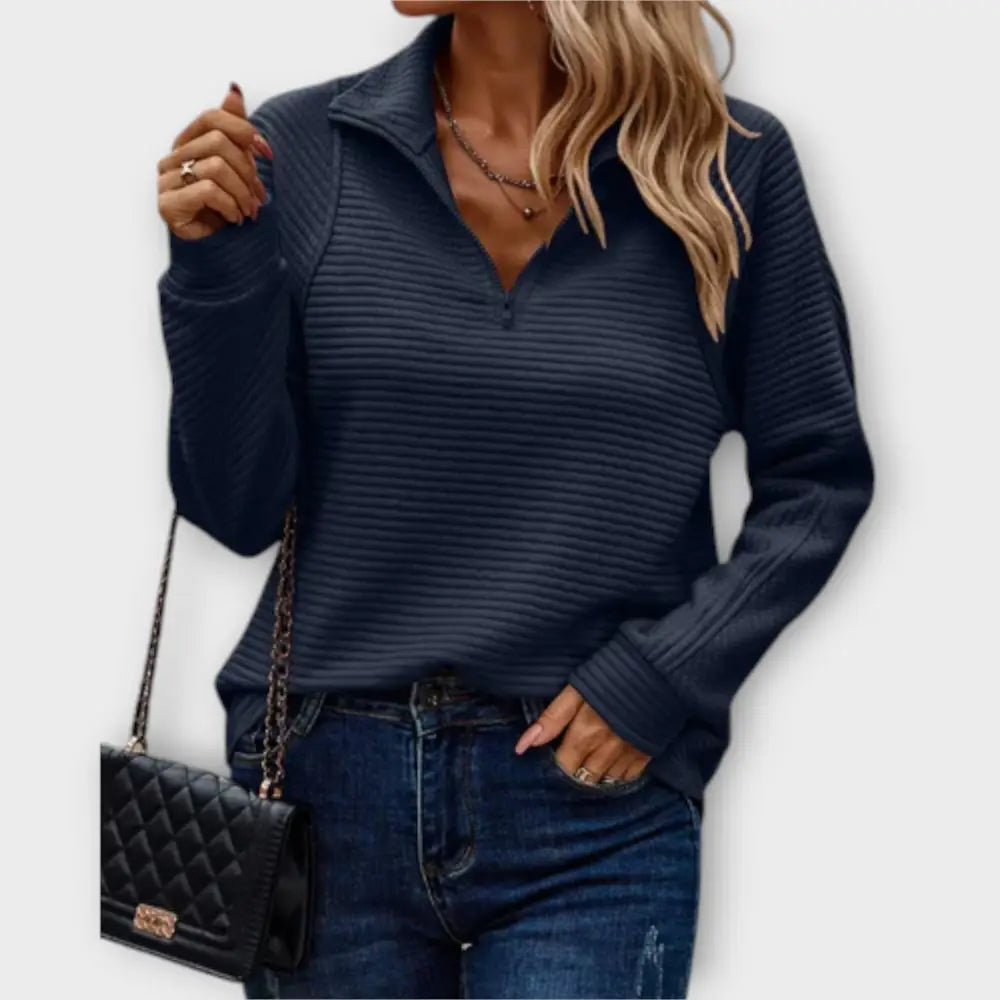 María – Pullover Chic y Versátil - Azul / S - Suéteres & Cardigans