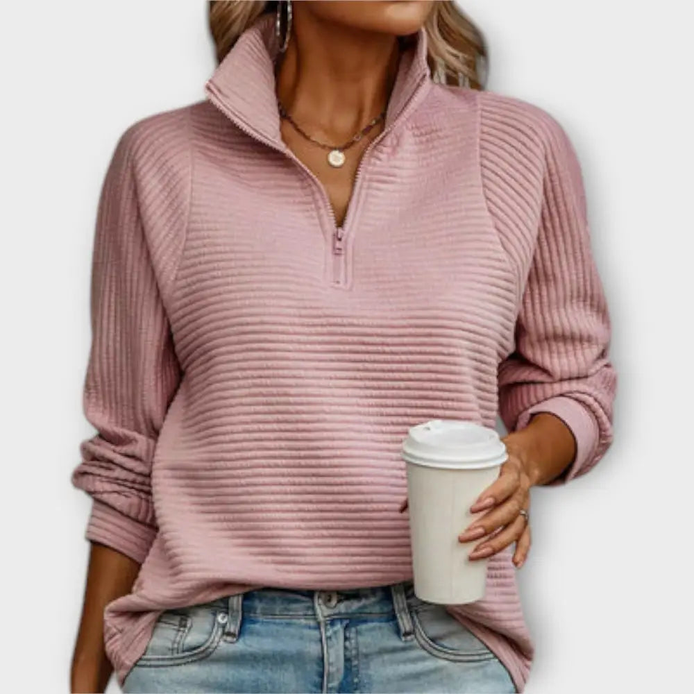 María – Pullover Chic y Versátil - Hellrosa / S - Suéteres & Cardigans