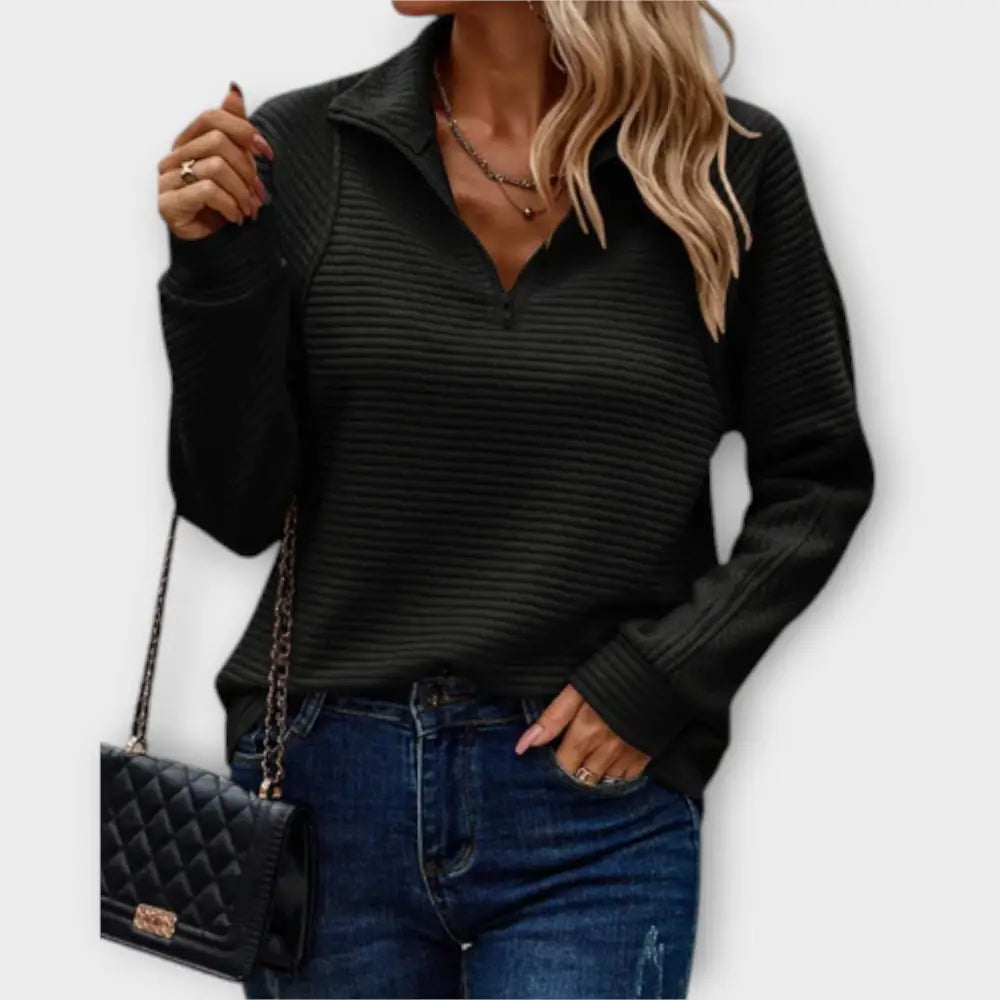 María – Pullover Chic y Versátil - Negro / S - Suéteres & Cardigans