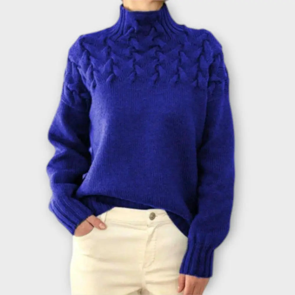 María – Suéter Textura Única y Estilo Chic - Dunkelblau / S - Suéteres & Cardigans