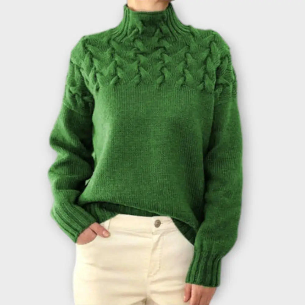 María – Suéter Textura Única y Estilo Chic - Verde / S - Suéteres & Cardigans
