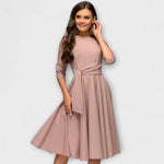María – Vestido Elegancia Fluyente - Pink / S - Vestidos
