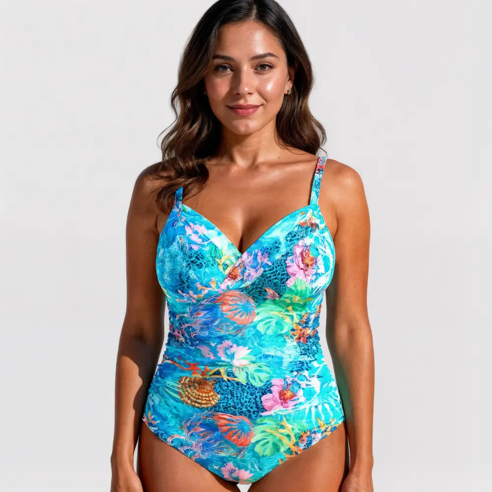 Marina – Bañador Vibrante con Estilo Tropical - Marina – Bañador Tropical con Espalda Abierta