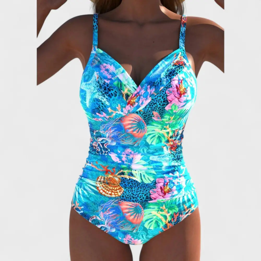 Marina – Bañador Vibrante con Estilo Tropical - Marina – Bañador Tropical con Espalda Abierta