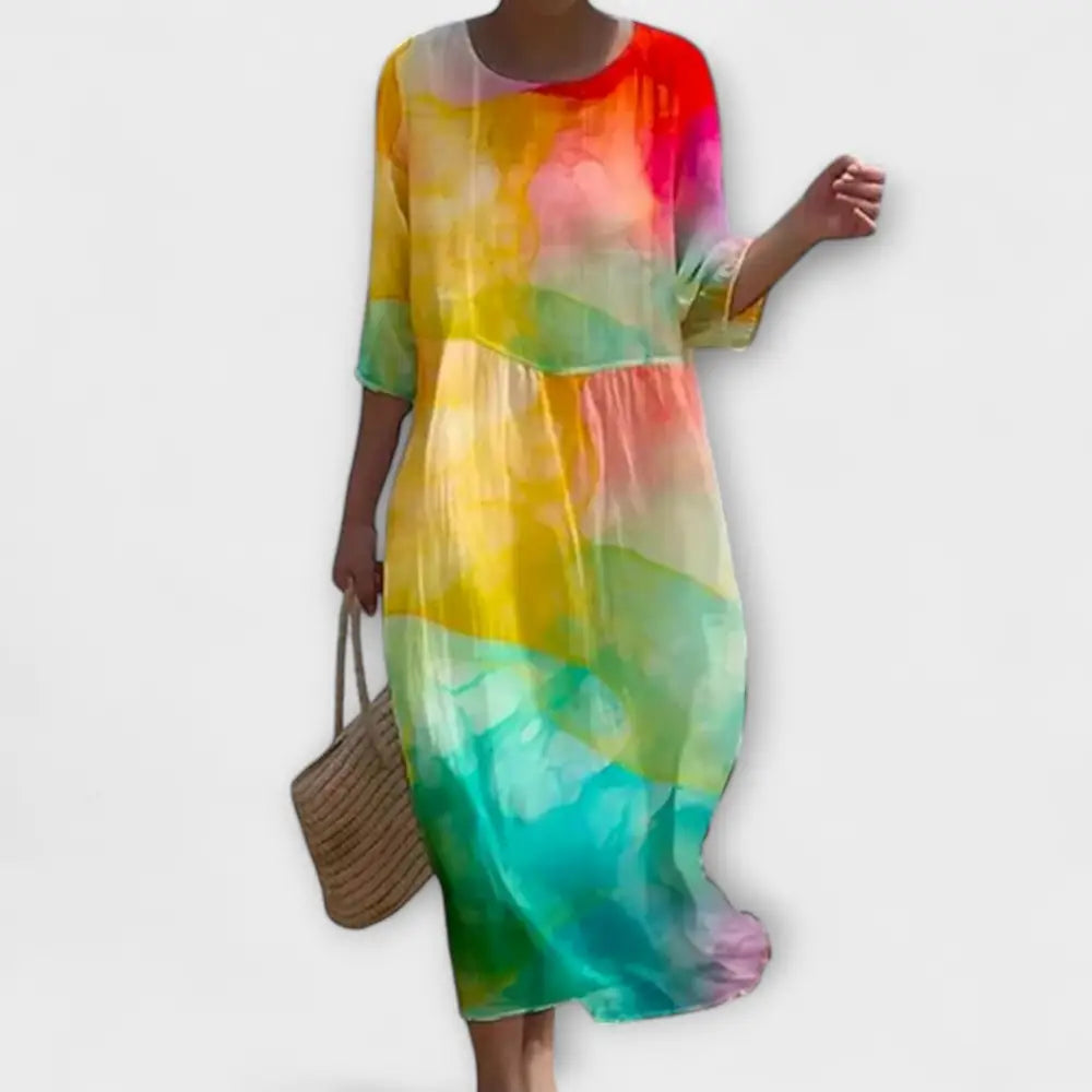 Marina – Vestido Belleza Floral en Movimiento - Multicolor / S - Vestidos