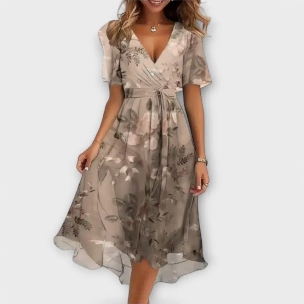 Marina – Vestido Elegancia Deslumbrante - Beige / XS - Vestidos
