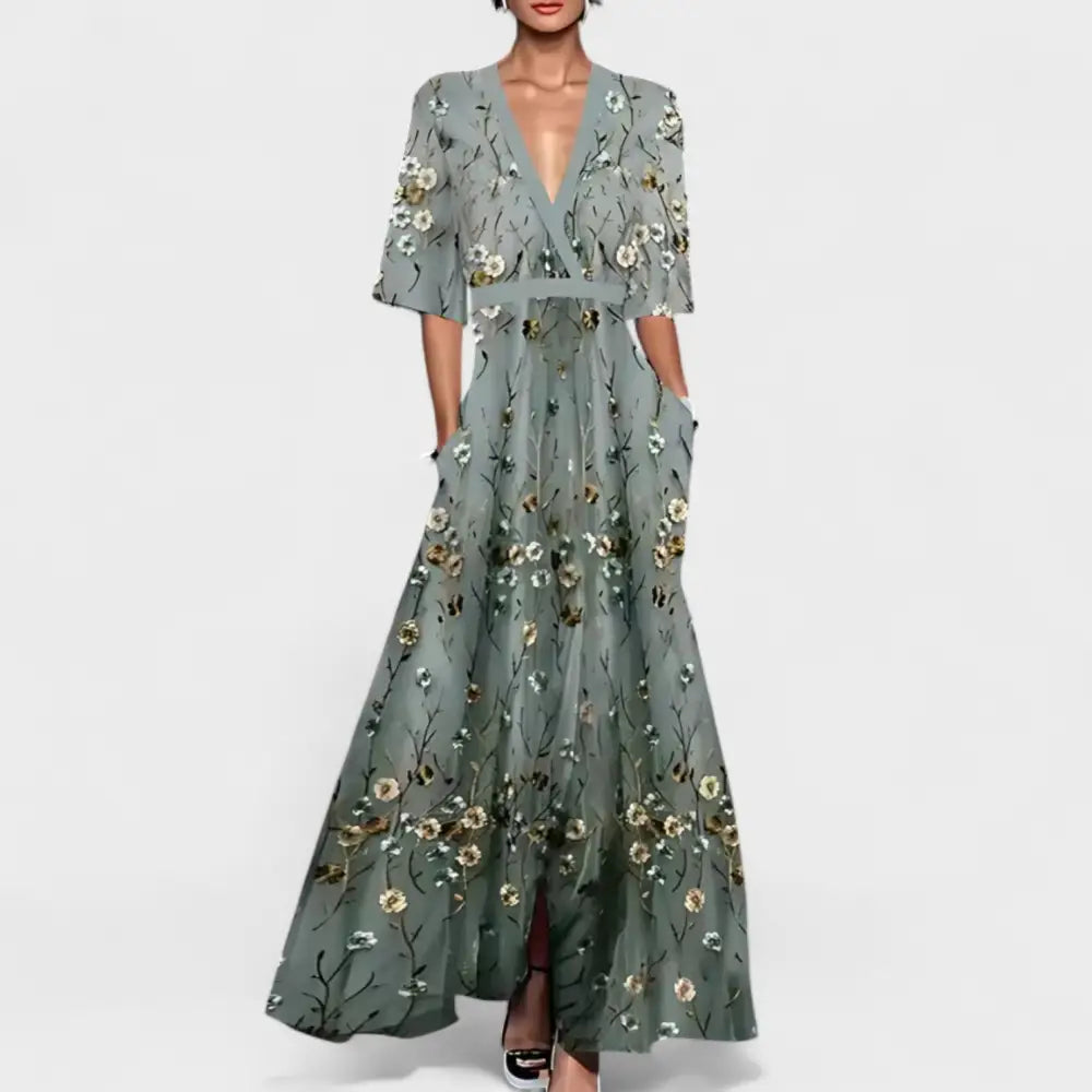 Marina – Vestido Elegancia Floral Atemporal - Vestidos