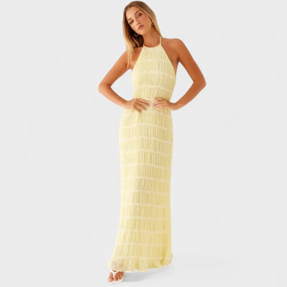Marina – Vestido Elegancia Sin Esfuerzo - Amarillo / S - Vestidos