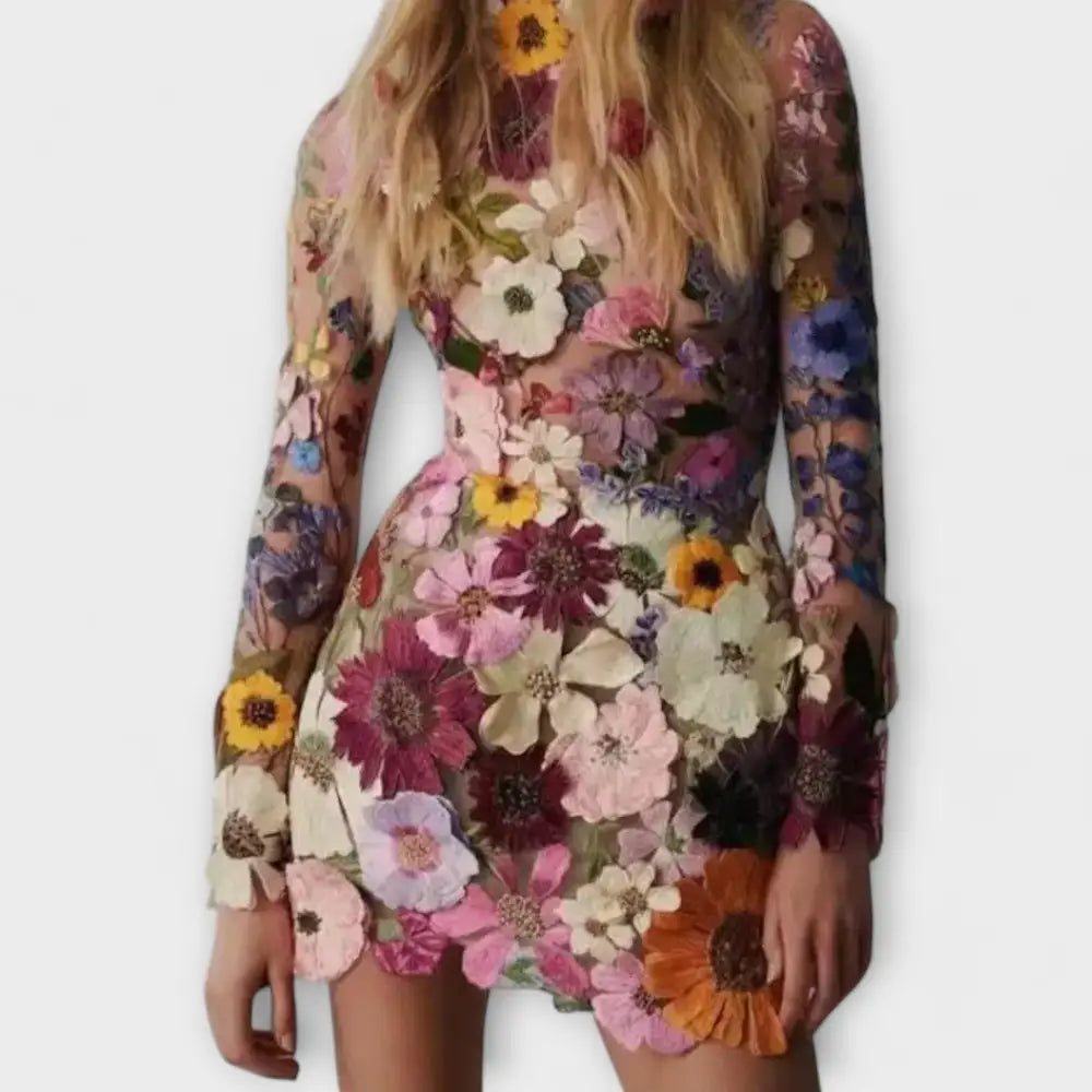 Marisol – Vestido Elegancia Floral Atemporal - Lila / S - Vestidos