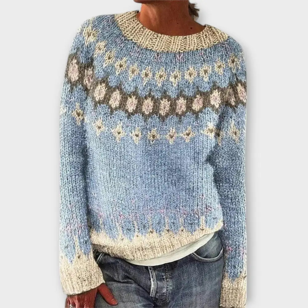Mireia – Suéter Estilo Vintage Cálido y Chic - Hellblau / XS - Suéteres & Cardigans