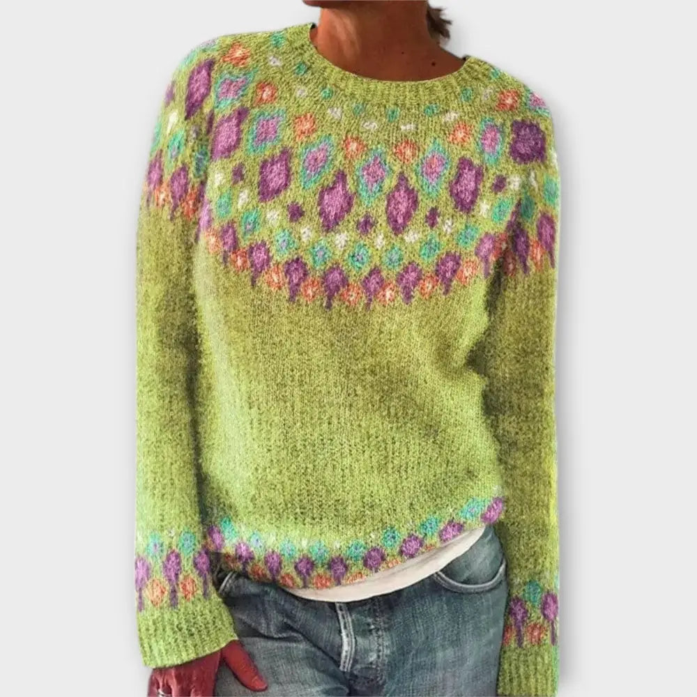 Mireia – Suéter Estilo Vintage Cálido y Chic - Hellgrün / XS - Suéteres & Cardigans
