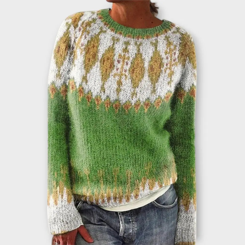 Mireia – Suéter Estilo Vintage Cálido y Chic - Verde / XS - Suéteres & Cardigans