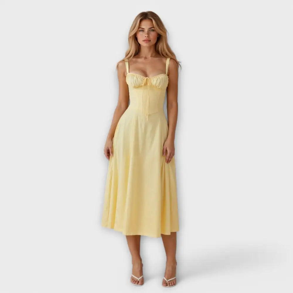 Mireia – Vestido Glamour de Noche - Hellgelb / S - Vestidos