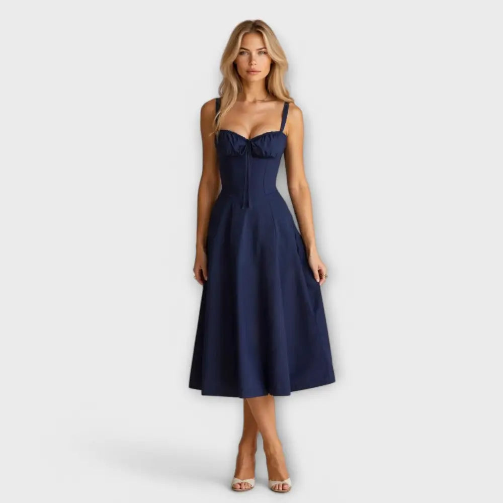 Mireia – Vestido Glamour de Noche - Marineblau / S - Vestidos