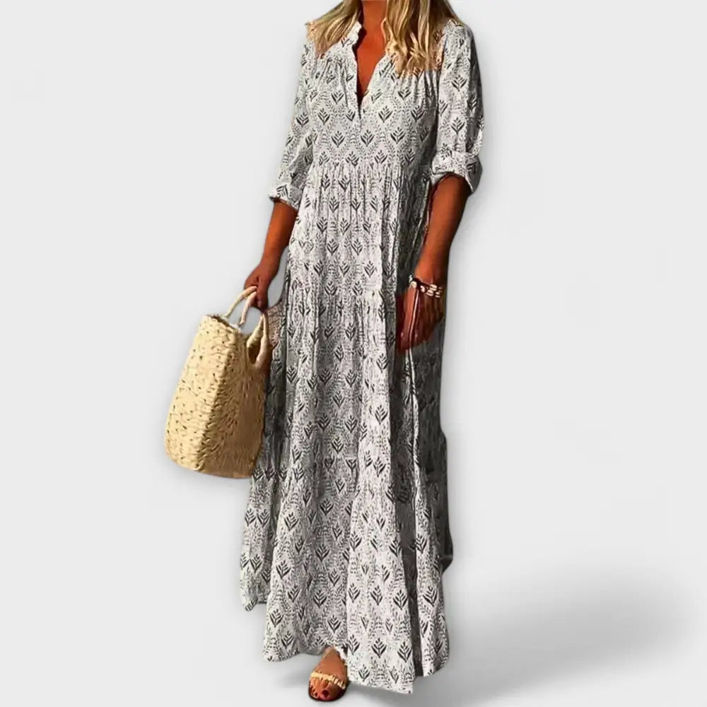 Mireya – Vestido Elegancia y Comodidad Primaveral - Grau / S - Vestidos