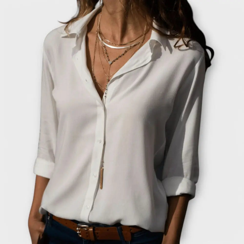 Mona – Blusa Elegancia y Confort Duradero - Blanco / XS - Mona – Blusa Elegancia y Confort Duradero > Blouses > >