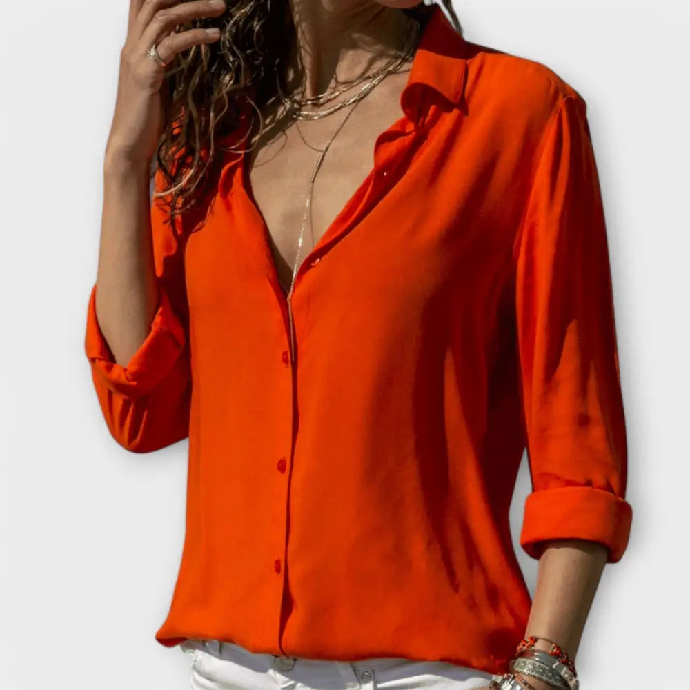 Mona – Blusa Elegancia y Confort Duradero - Naranja / XS - Mona – Blusa Elegancia y Confort Duradero > Blouses > >