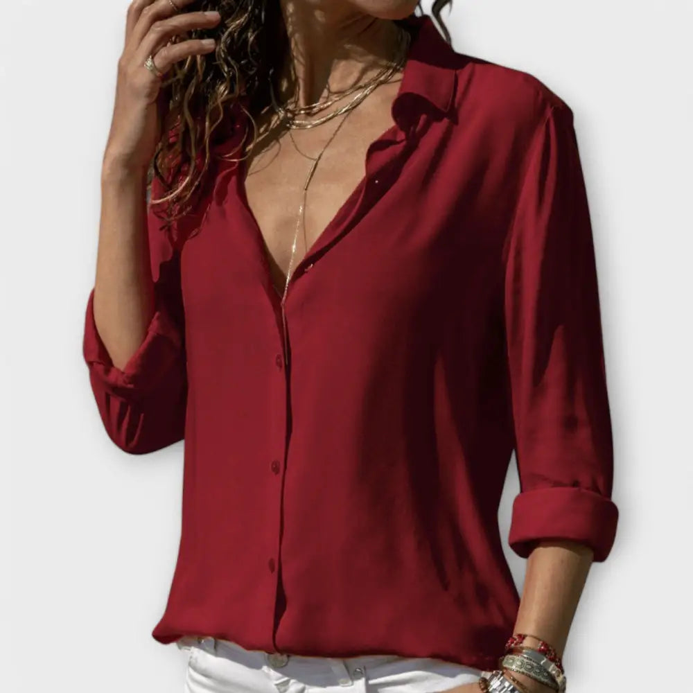 Mona – Blusa Elegancia y Confort Duradero - Rojo / XS - Mona – Blusa Elegancia y Confort Duradero > Blouses > >