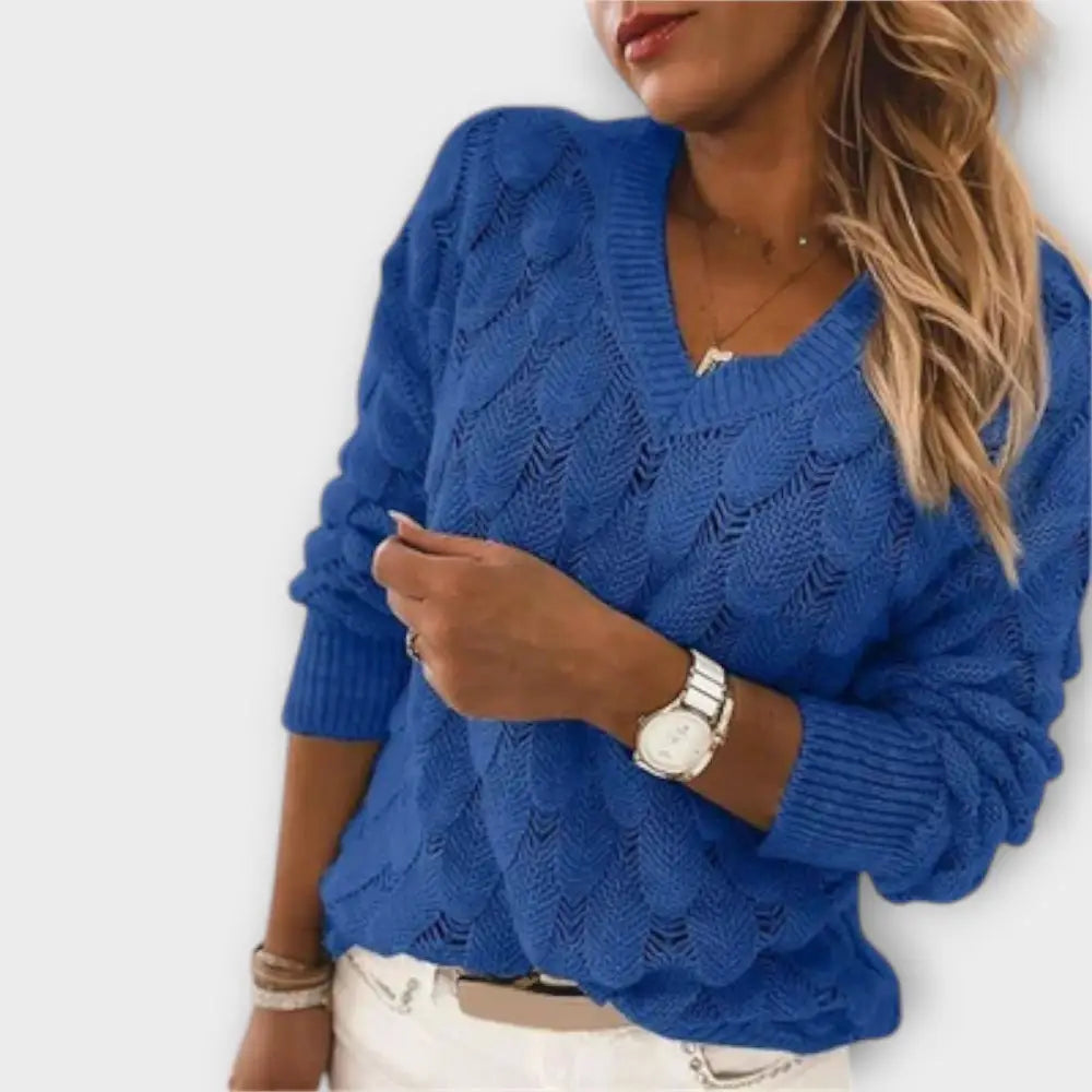 Noemí – Suéter Confort y Chic Atemporal - Azul / S - Suéteres & Cardigans
