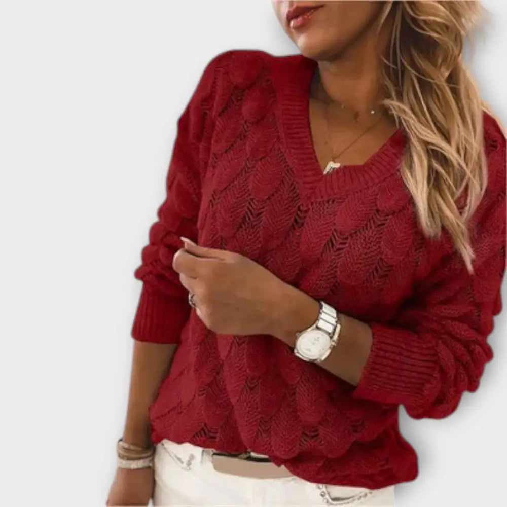 Noemí – Suéter Confort y Chic Atemporal - Rojo / S - Suéteres & Cardigans