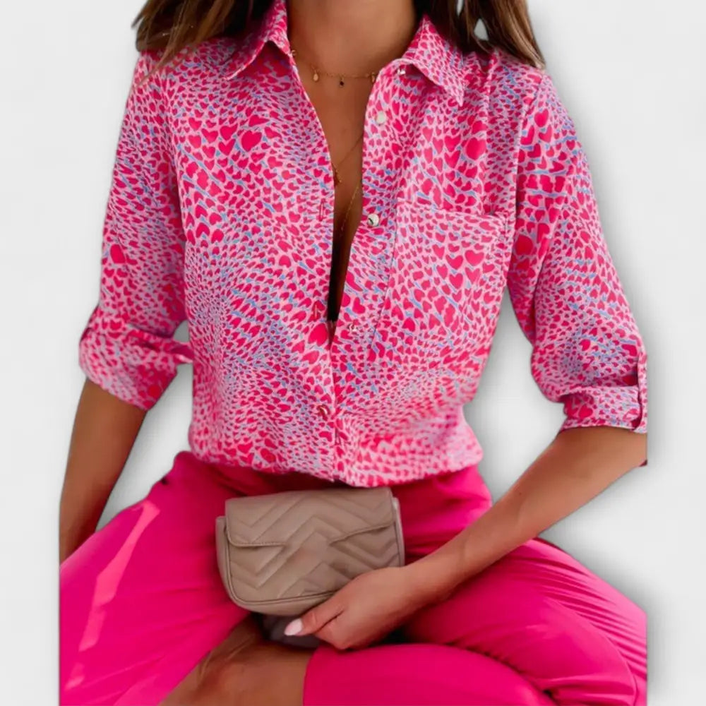 Nuria – Blusa Elegancia Atemporal y Chic - Rotes Herz / S - Nuria – Blusa Elegancia Atemporal y Chic > Blouses > >