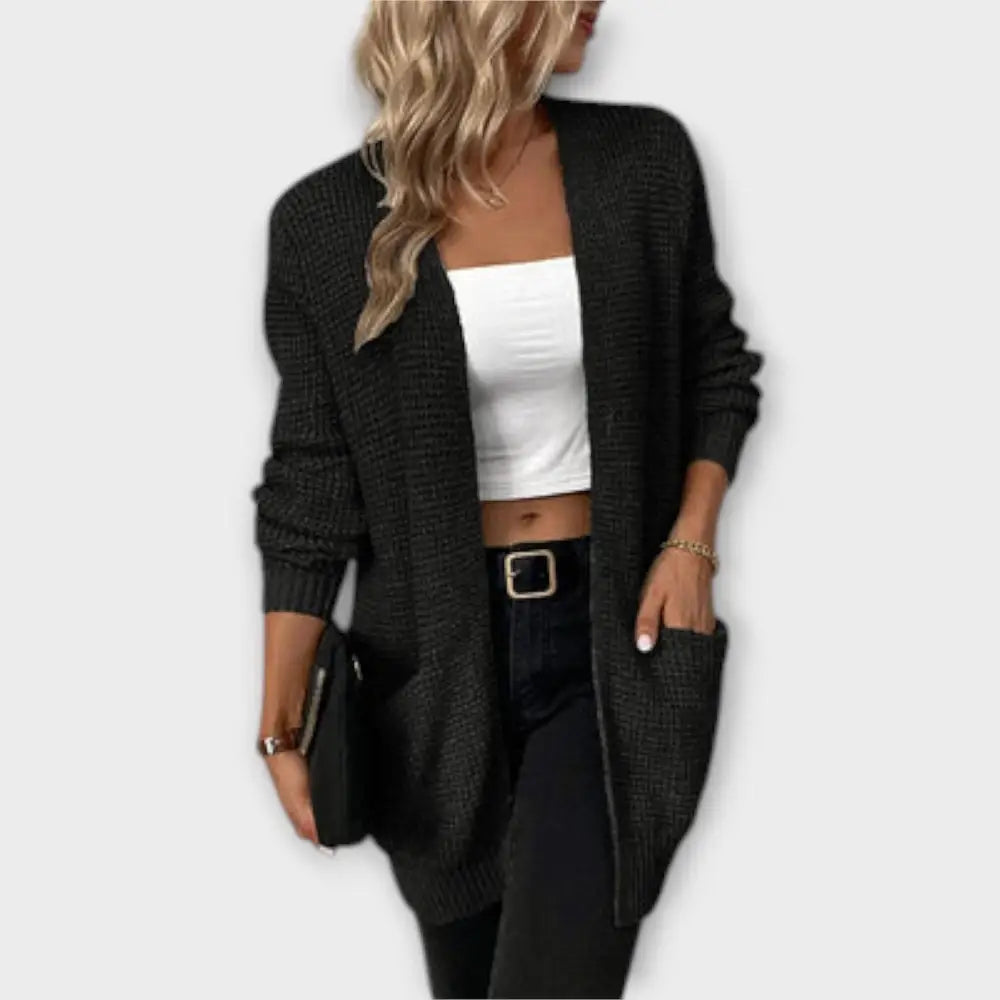 Nuria – Cárdigan Estilo Casual con Toque Sofisticado - Negro / S - Suéteres & Cardigans