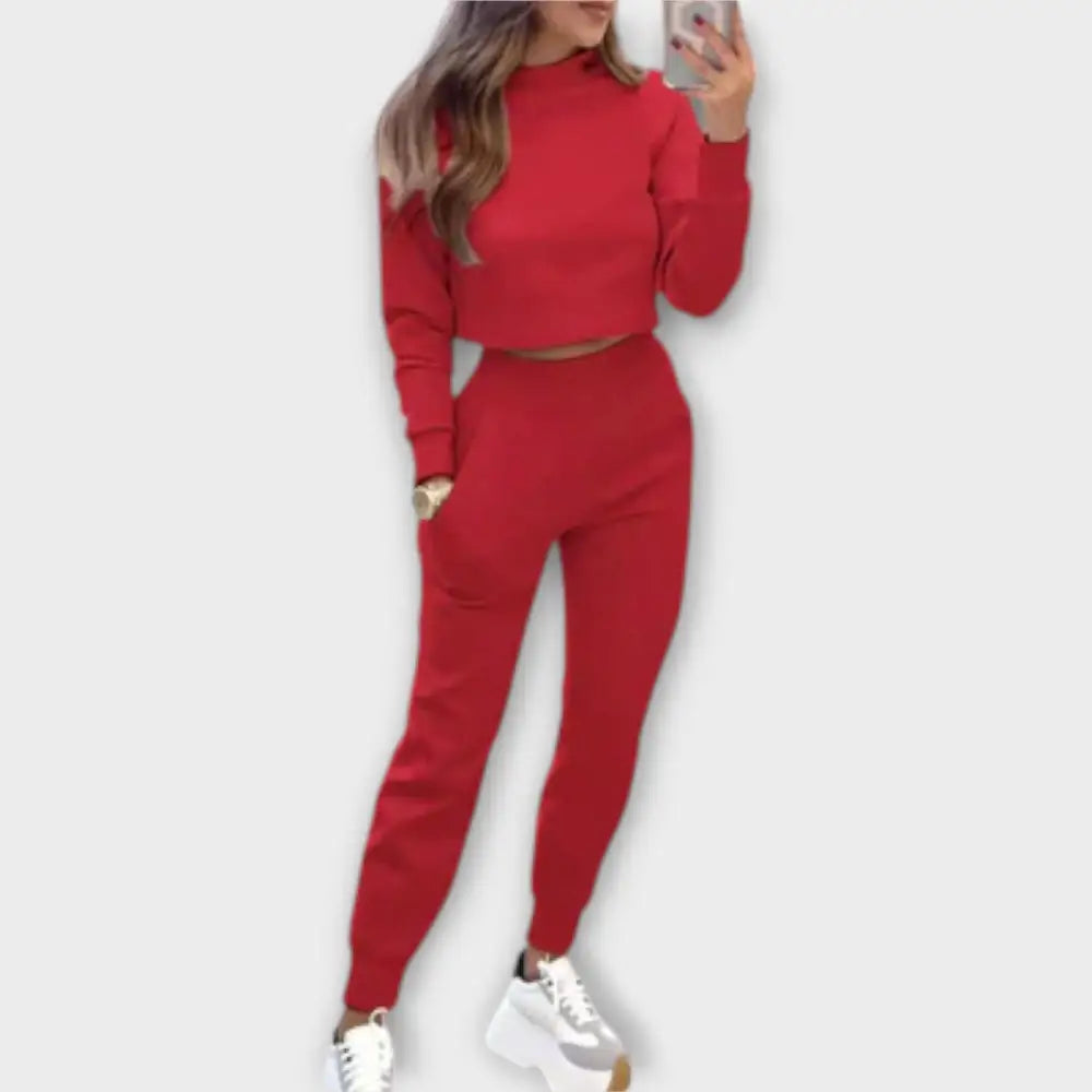 Olivia – Conjunto Comodidad y Estilo Moderno - Rojo / S - CONJUNTOS