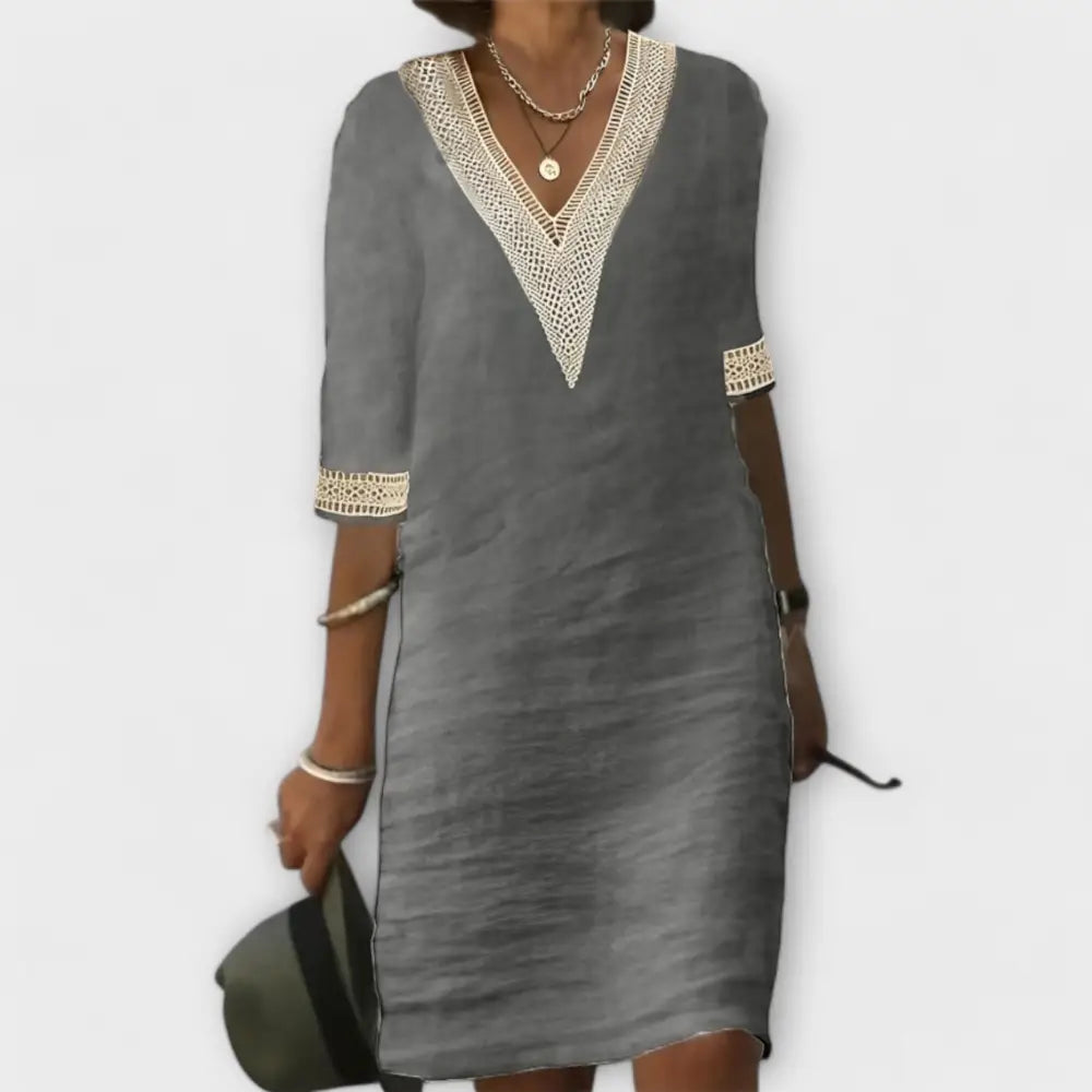 Olivia – Vestido Elegancia Fresca y Confort - Grau / S - Vestidos