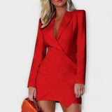 Paloma – Vestido Chic de Otoño Elegante - Rojo / XS - Vestidos