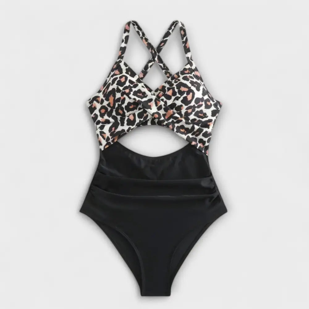 Piera – Bañador Elegancia y Comodidad Atemporal - Leopard Schwarz / S - Swimsuits
