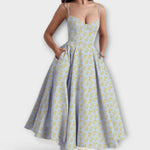 Rocío – Vestido Brillo de Estilo - Gelbblau / S - Vestidos