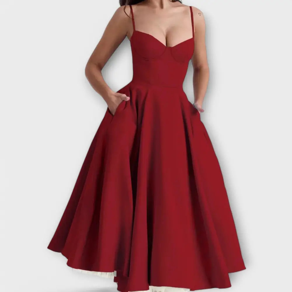 Rocío – Vestido Brillo de Estilo - Rojo / S - Vestidos