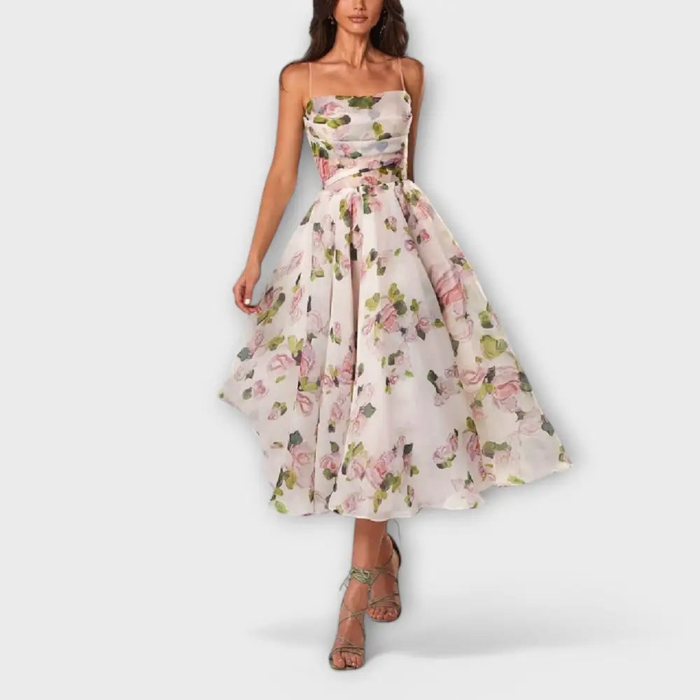 Rocío – Vestido Elegancia Floral Atemporal - Rosa / S - Vestidos