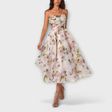 Rocío – Vestido Elegancia Floral Atemporal - Rosa / S - Vestidos