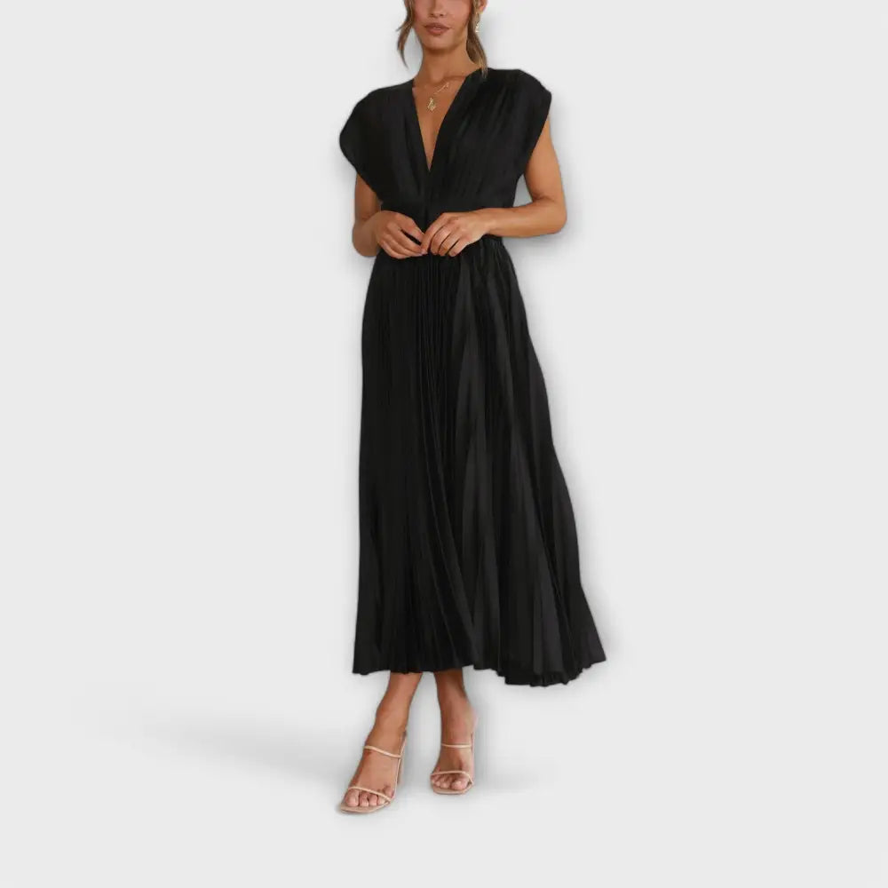 Rocío – Vestido Plisado de Encanto Sofisticado - Negro / S - Vestidos