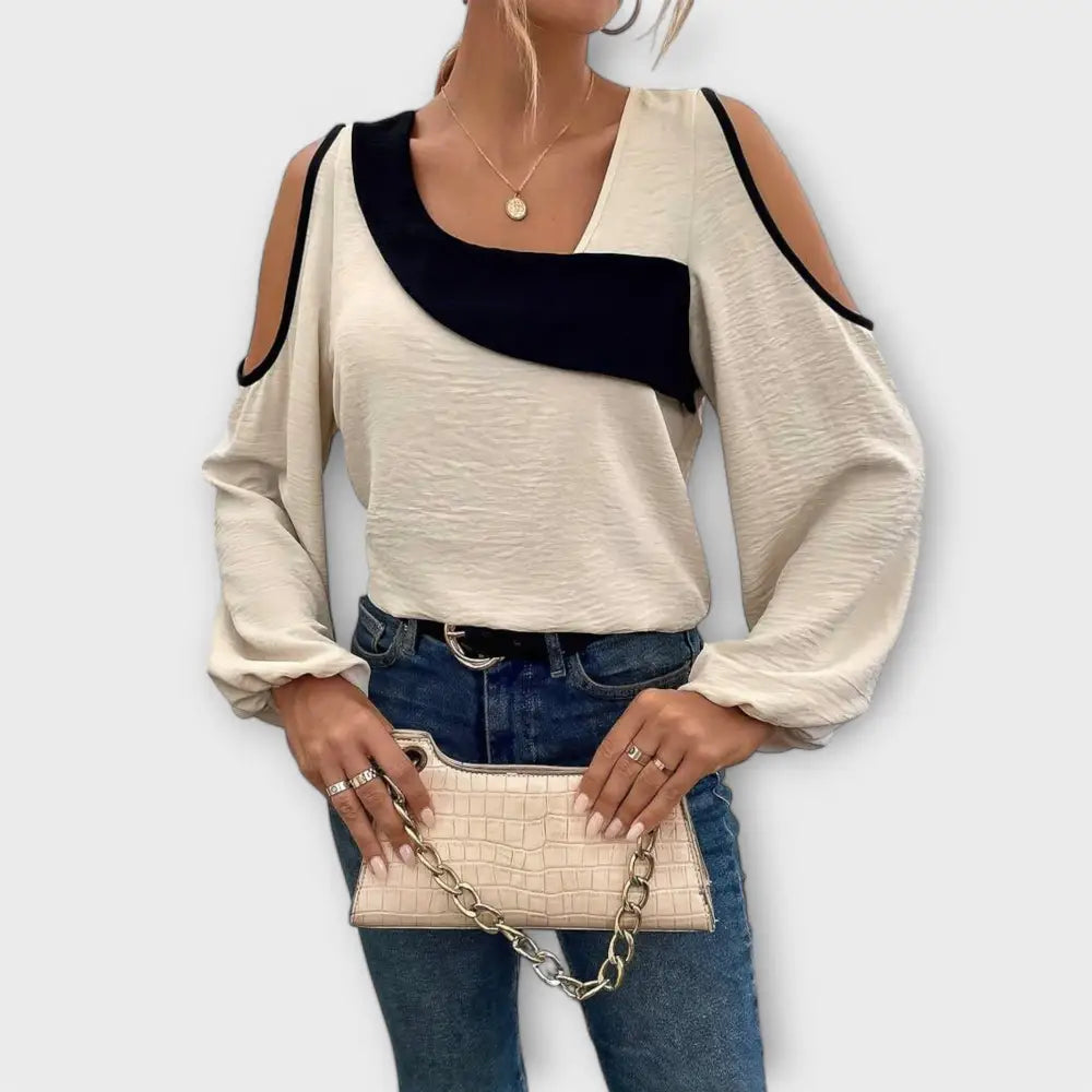 Scarlett – Blusa Estilo Contemporáneo Elegante - Aprikose / XS - Scarlett – Blusa Estilo Contemporáneo Elegante >