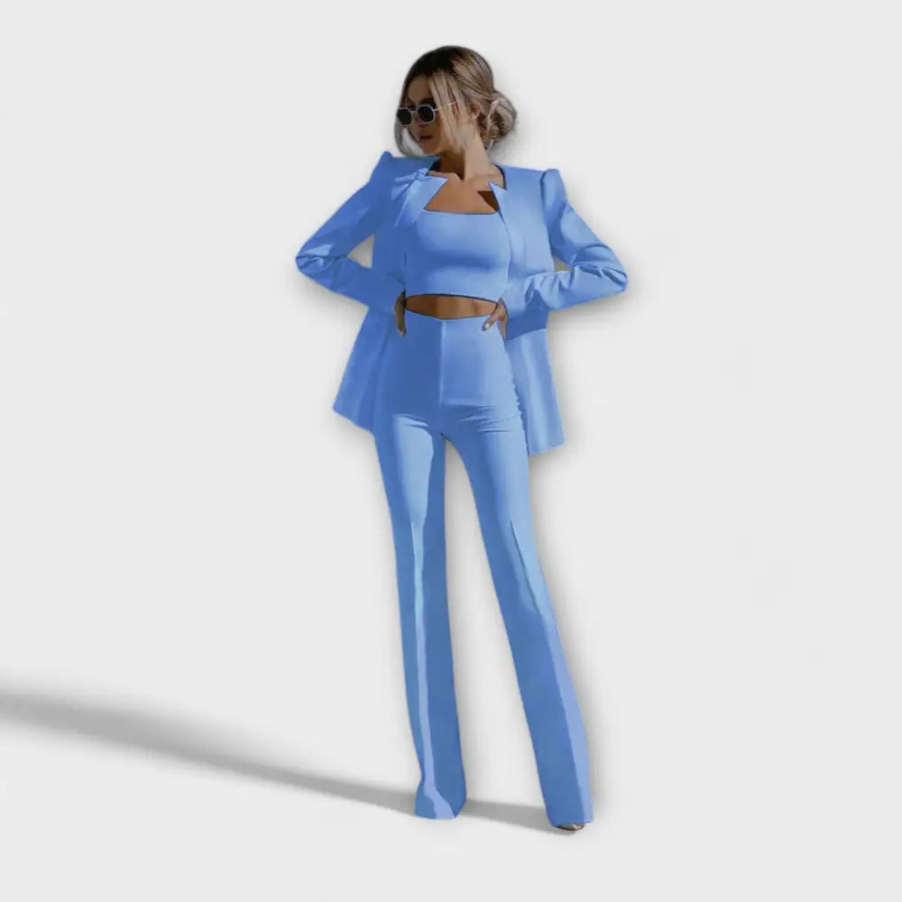Selina – Conjunto Elegancia y Comodidad Atemporal - Azul / S - CONJUNTOS
