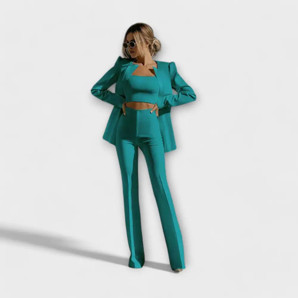 Selina – Conjunto Elegancia y Comodidad Atemporal - Verde / S - CONJUNTOS
