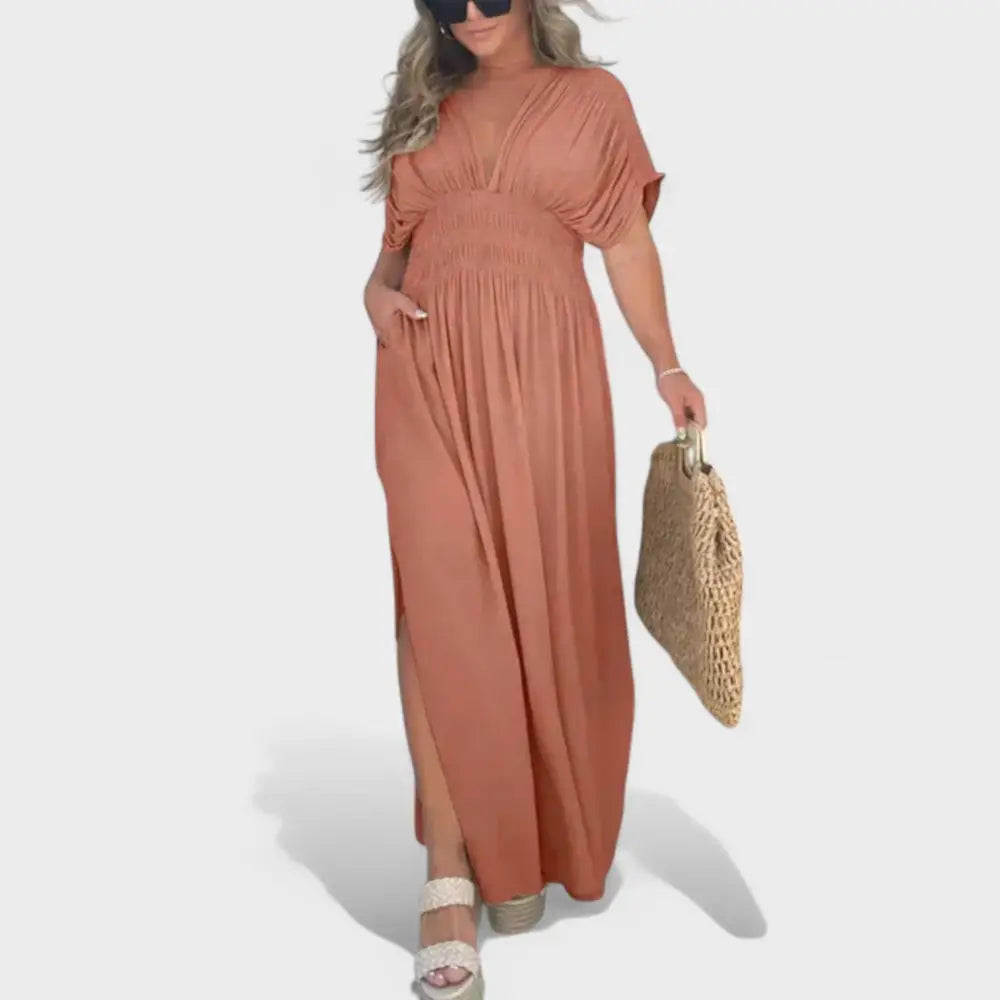 Silvia – Vestido Libertad y Frescura Veraniega - Borgoña / M - Vestidos