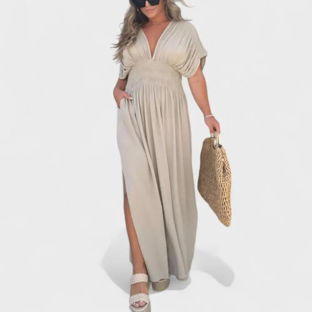 Silvia – Vestido Libertad y Frescura Veraniega - Caramelo / M - Vestidos