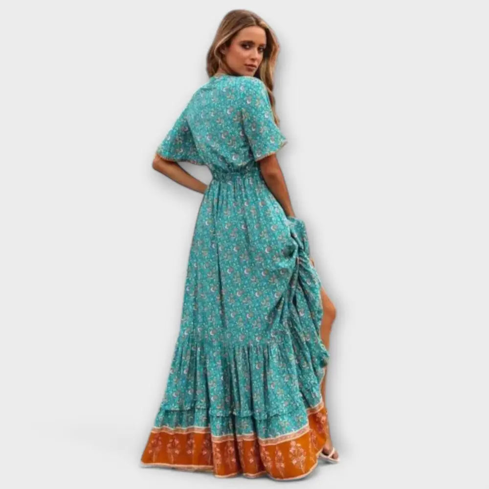 Sofía – Vestido Rayo de Colorido Floral - Vestidos